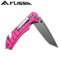 FLISSA Folding Pocket Knife Tactical Knife Tanto Blades Liner Lock Glass Breaker