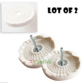 Lot Of 2 Soft 4" Buffing And Polishing Pad / 1/4" Shaft Wheel Cloth