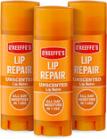 O'Keeffe's Lip Repair Balm Unscented 4.2g Stick x 3 Packs