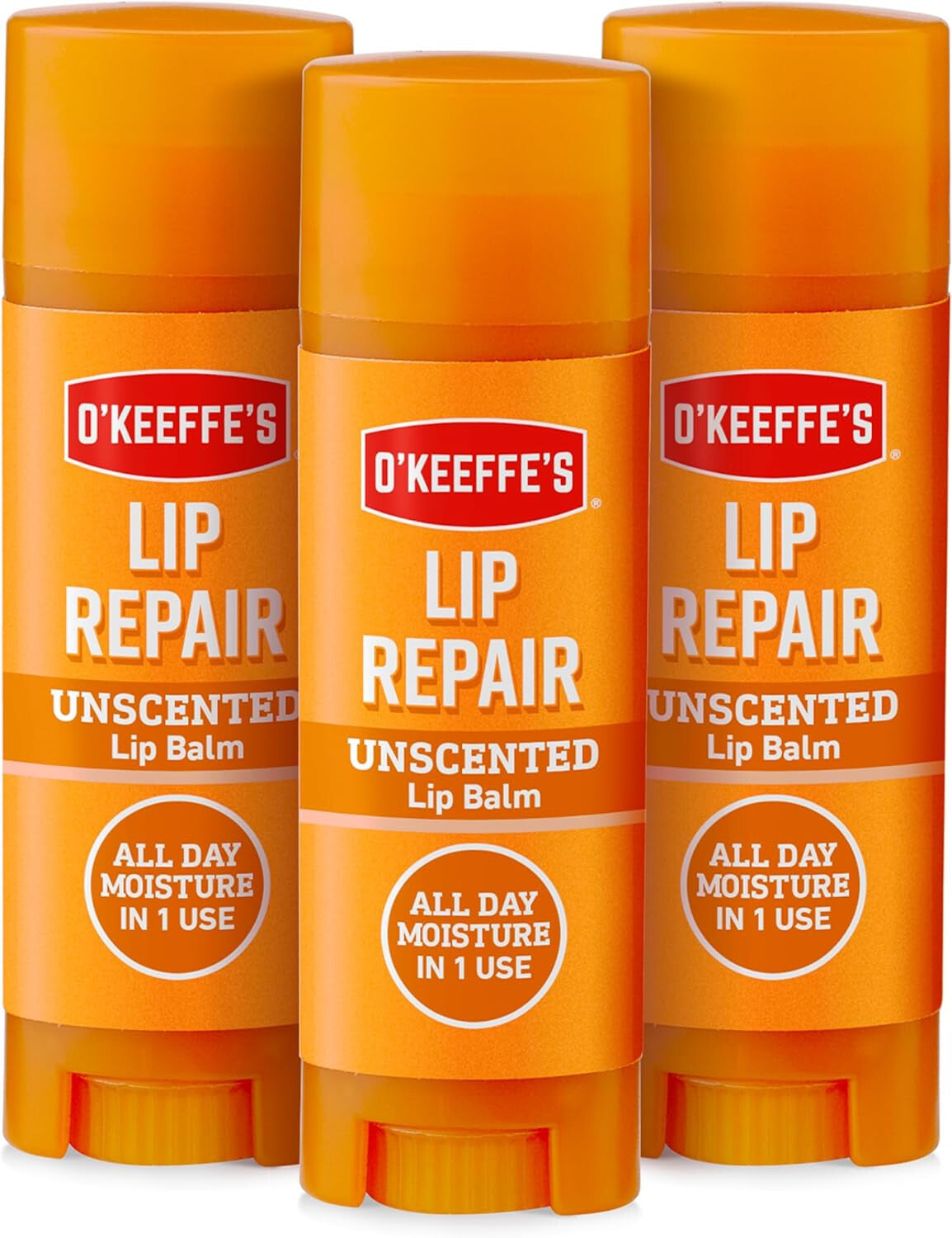 O'Keeffe's Lip Repair Balm Unscented 4.2g Stick x 3 Packs