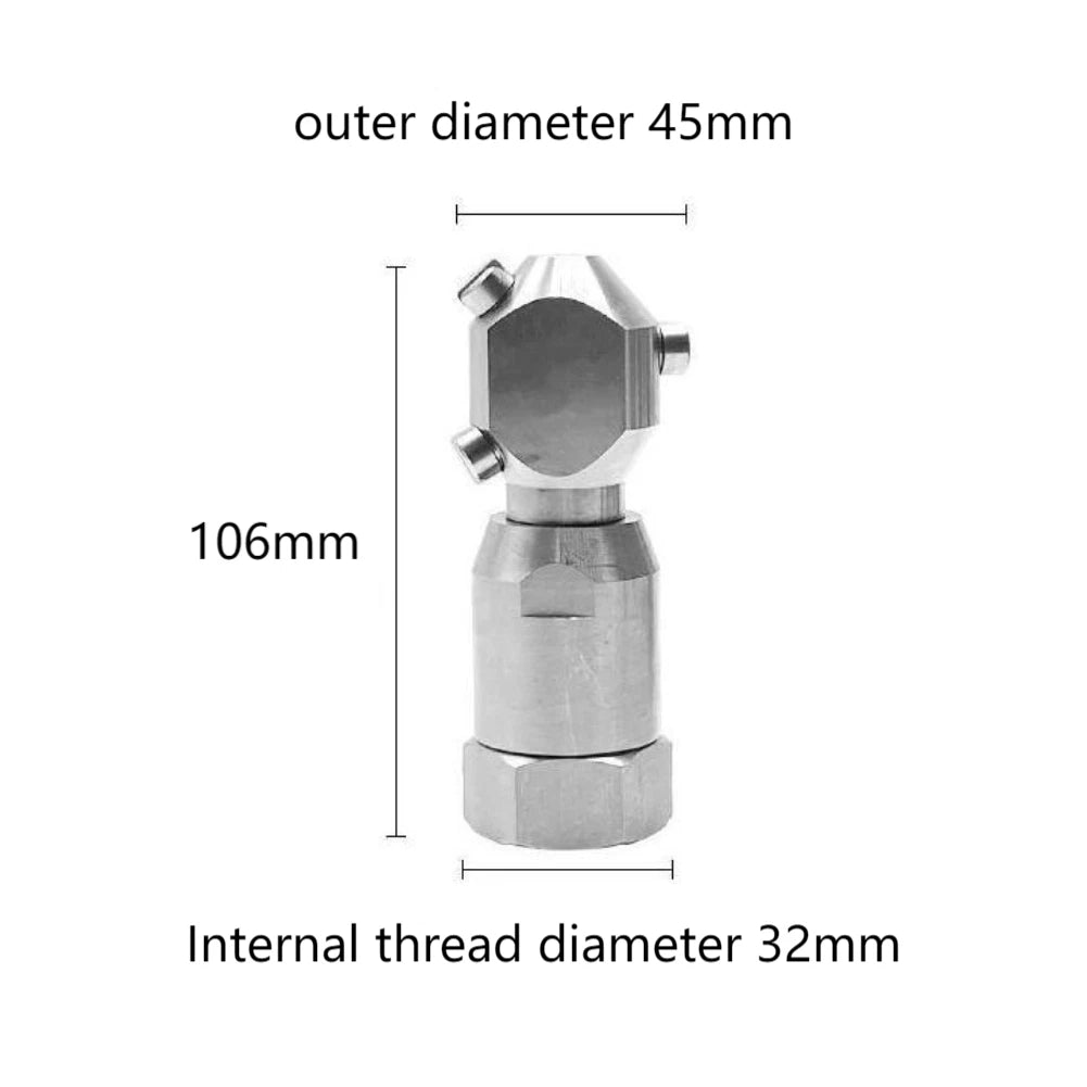 For 360 Degree Stainless Steel Rotating Cleaning Nozzle For Food And