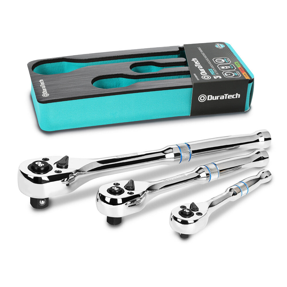 DURATECH 3PC Ratchet Set 1/4" 3/8" 1/2" Drive by DURATECH