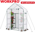 Workpro Mini Walk-in Greenhouse 56"x28"x77" Portable Gardening Green