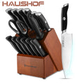 Haushof Kitchen Knife Set Stainless Steel Knife Set W/ Sharpener Rod