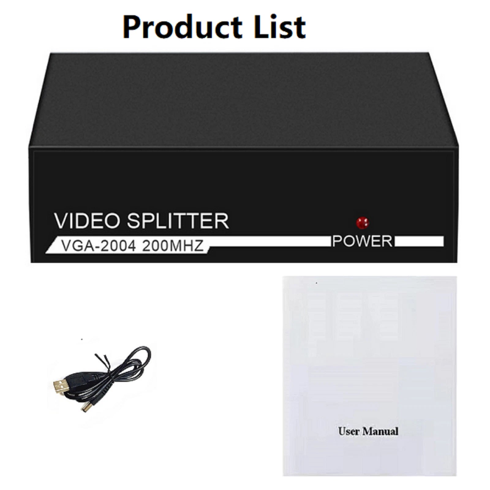 1x4 Vga Splitter Powered 1 In 4 Out For Video Screen Duplication 200