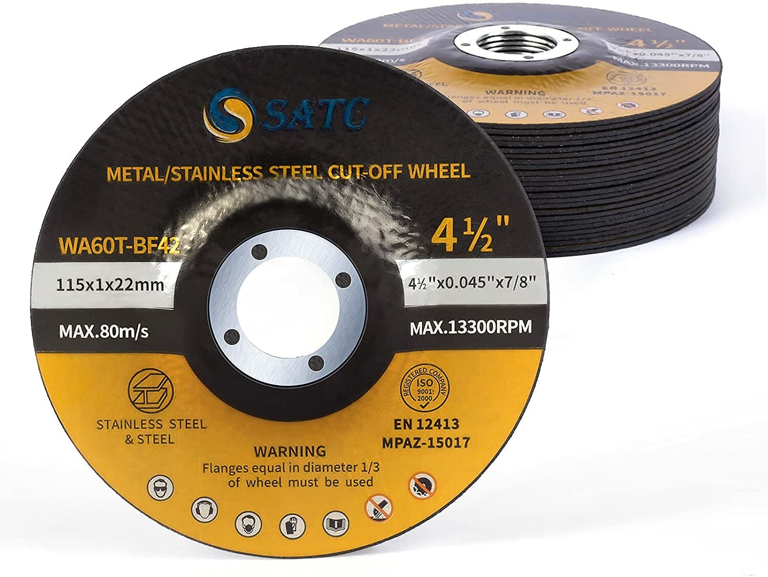 25-Pack 4.5" Cut Off Wheels 4-1/2 x7/8"