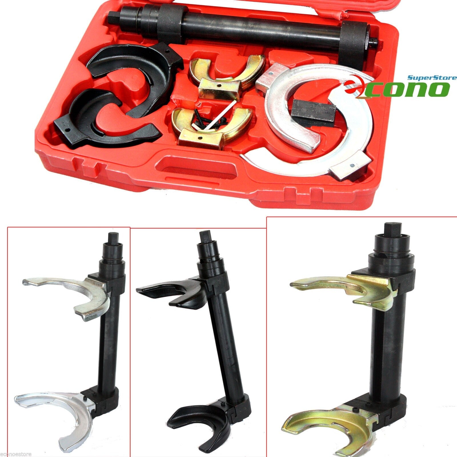 Auto MacPherson Interchangable Fork Strut Coil Spring Compressor Extractor Set