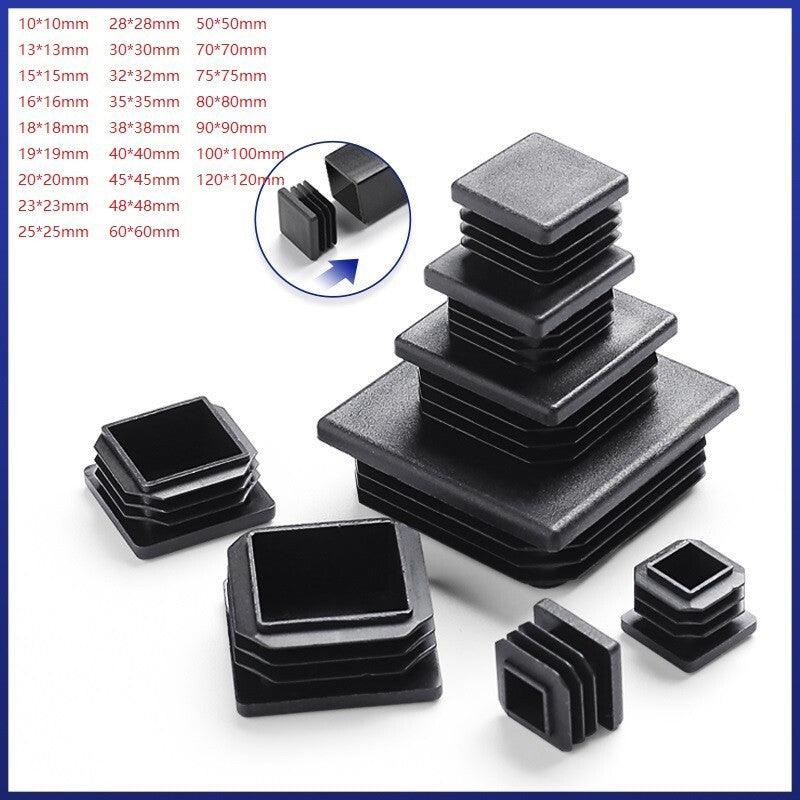 Square Plastic End Caps for Tubing