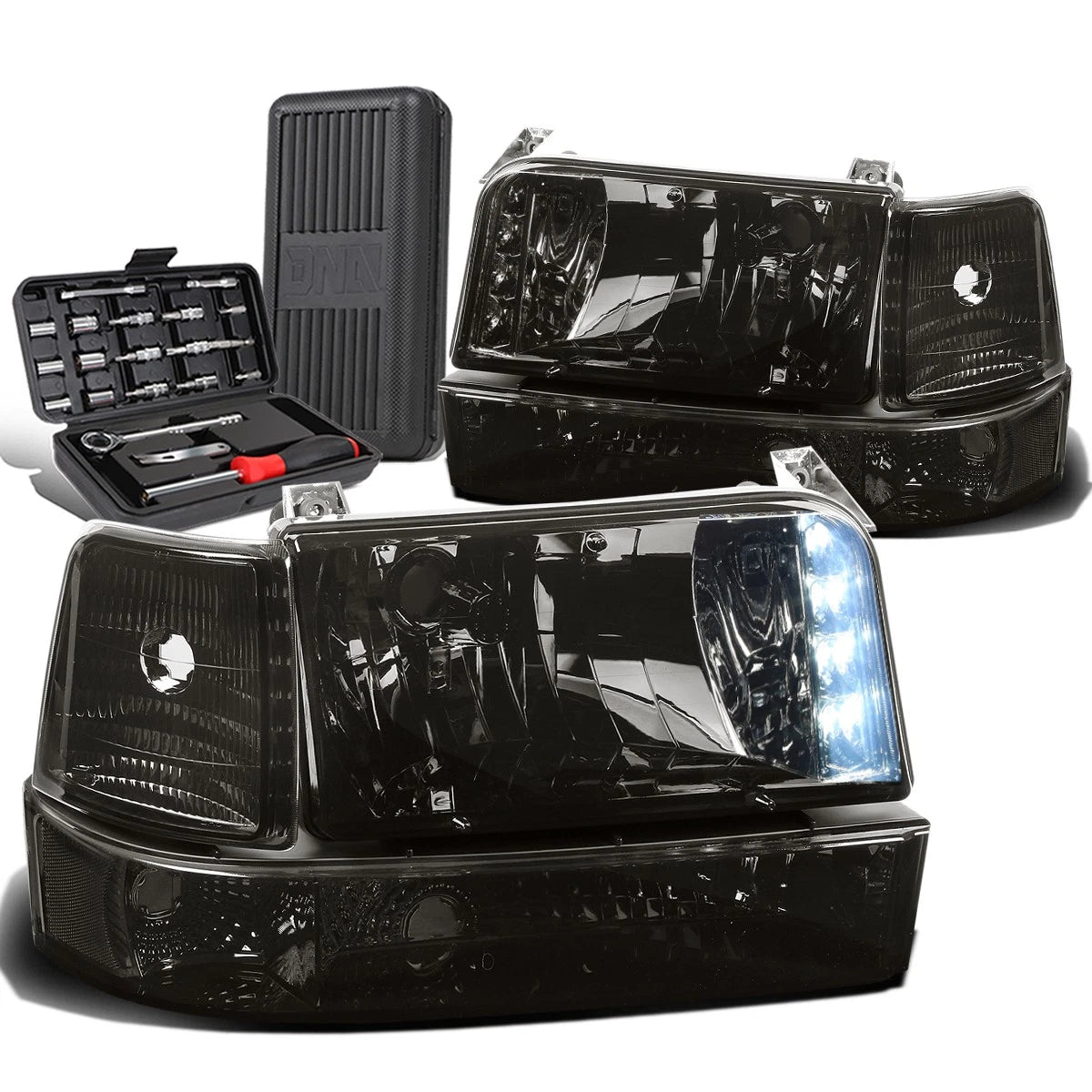 For 1992-1996 Ford F-series Led Drl Smoked Clear | Built Supply Co