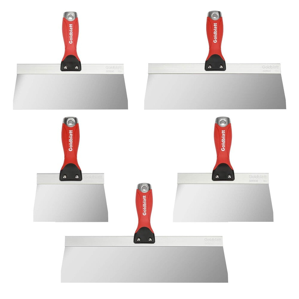 5PC Drywall Putty Knife Set 6'' 8'' 10'' 12'' 14'' Stainless Steel