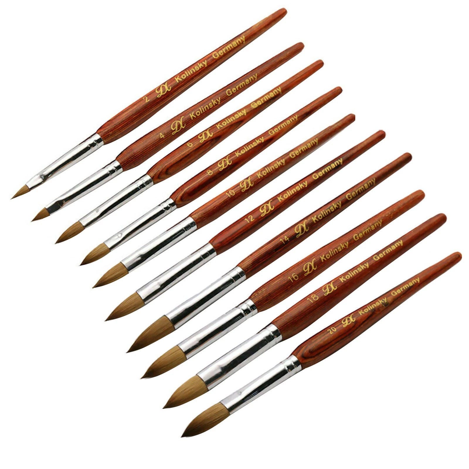 100% Kolinsky Sable Red Wood Smoothy Acrylic Nail | Built Supply Co