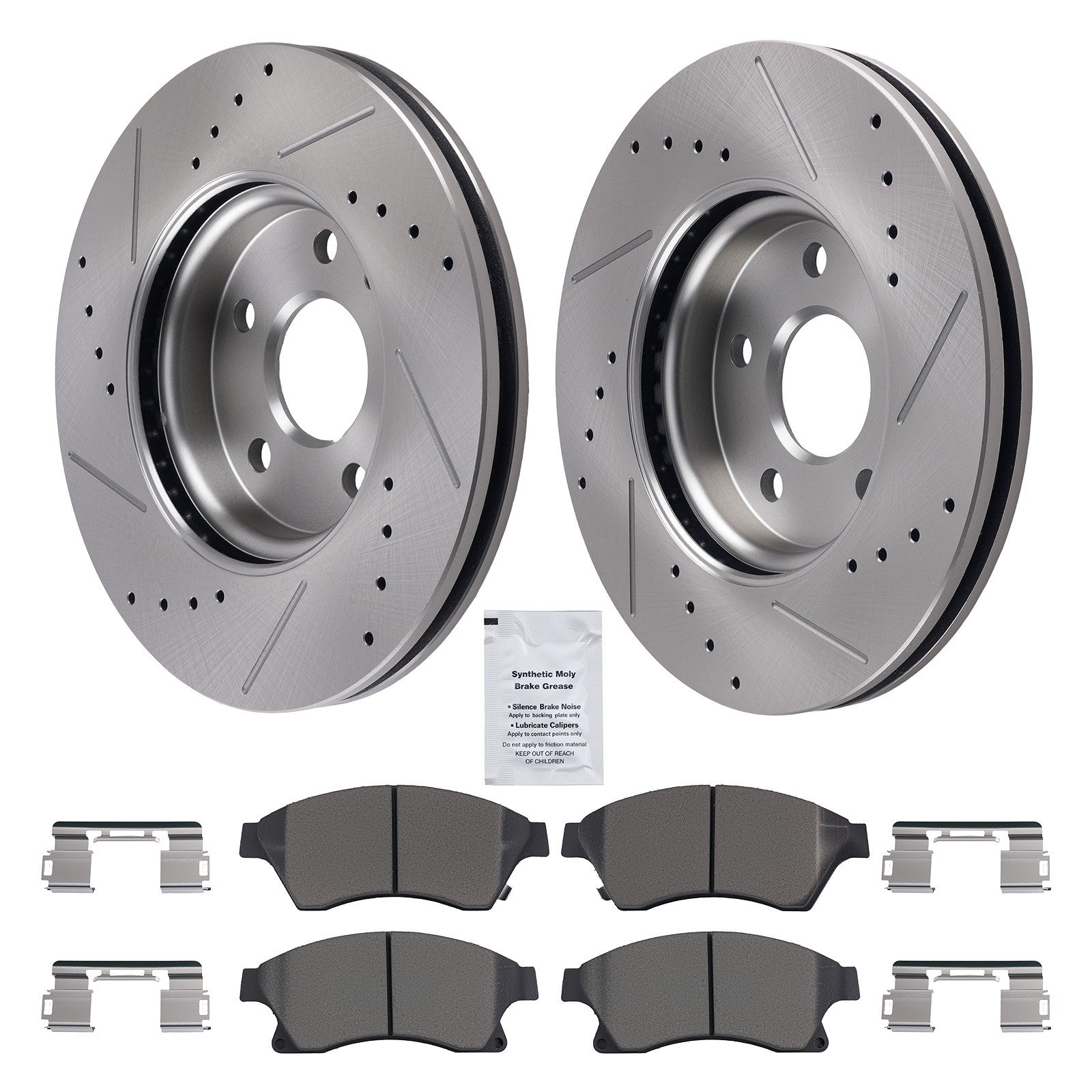 Front Drilled Slotted Brake Rotors Pads for Chevrolet Cruze 2011-15