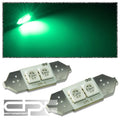 X2 11x31mm 2 Smd 5050/5055 Bright Green Led Interior Dome/trunk