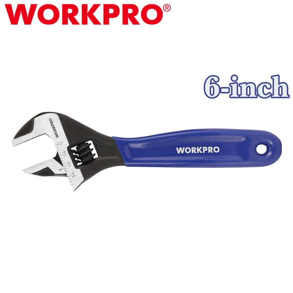 Workpro 6" Adjustable Wrench Wide Jaw Black Oxide | Built Supply Co