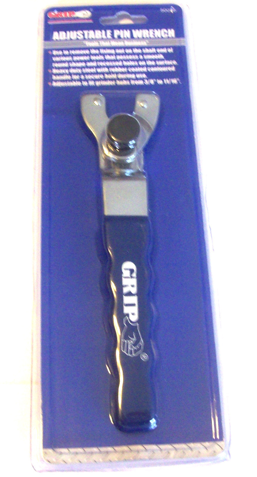 GRIP TOOLS ADJUSTABLE PIN WRENCH FOR ANGLE GRINDER HUBS AND BACKING PADS 50098Op