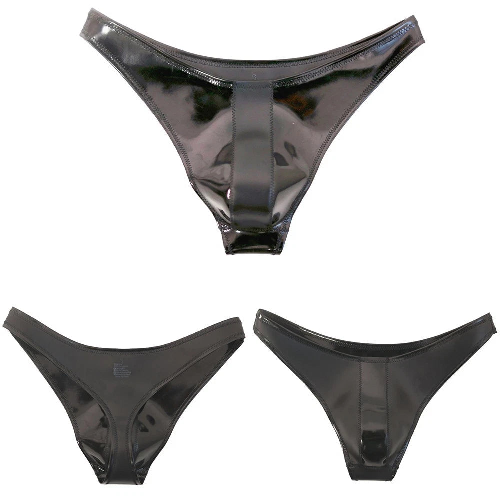 For Bedroom Latex Briefs Low Rise Underwear U Convex Pouch Low Rise