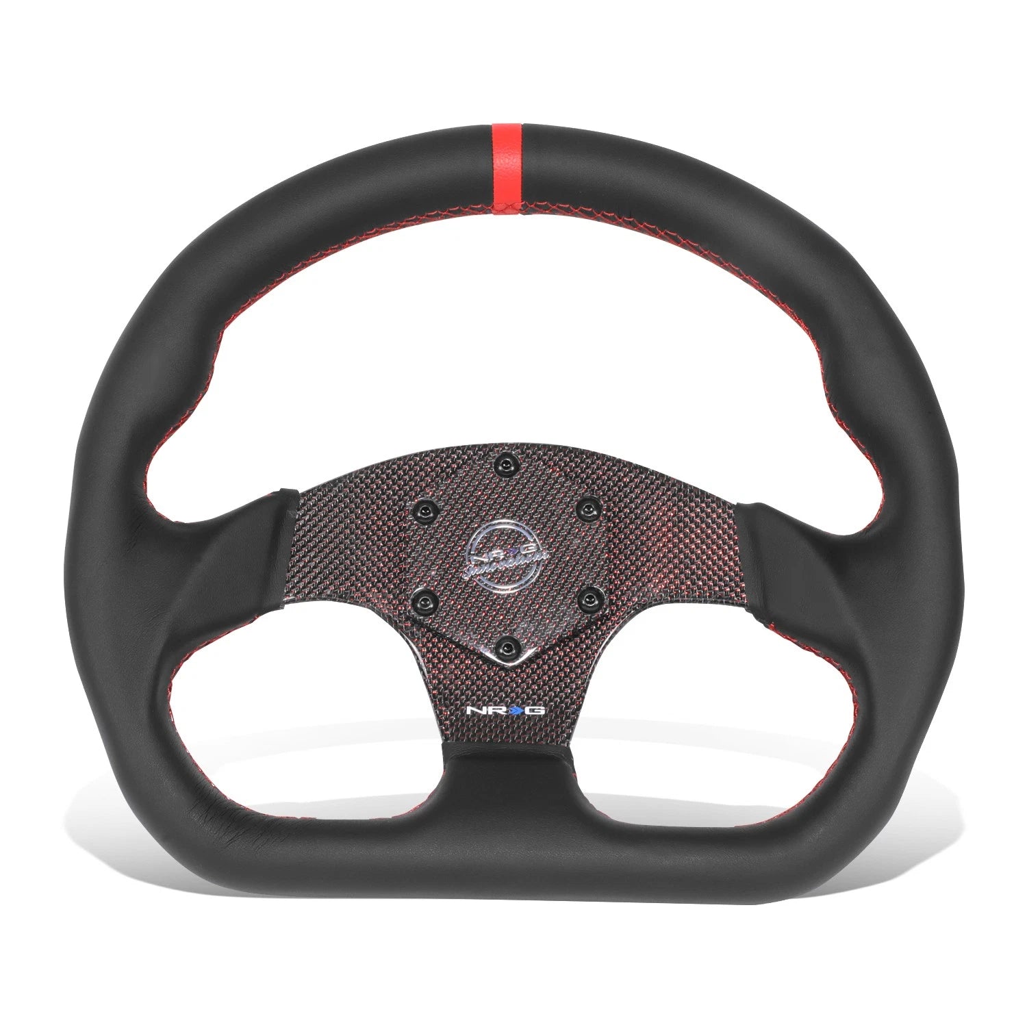 320mm Flat Dish Wheel Nrg 3-spoke Red Stripe Flat | Built Supply Co