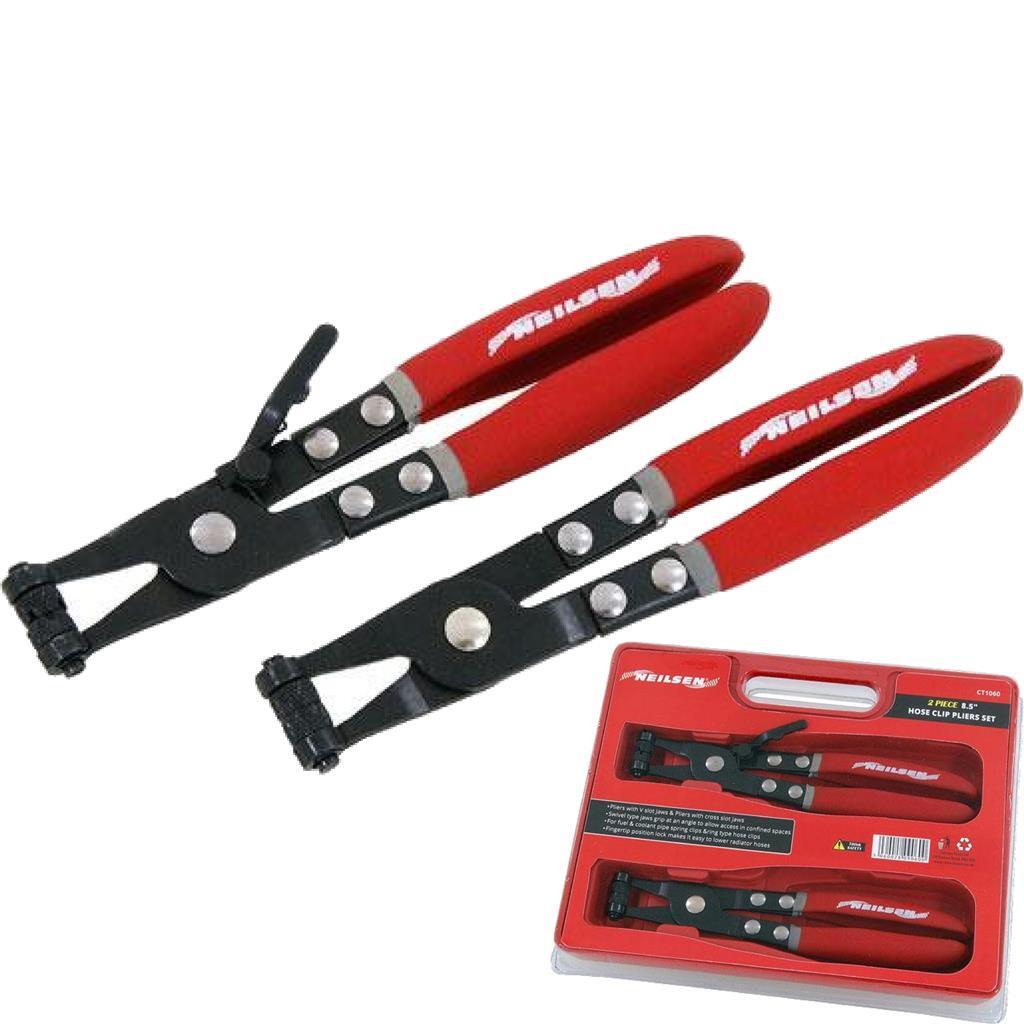 Neilsen 2pc Water Pipe Hose Clip Pliers Clamp Swivel Drive Jaw Locking RemovalOp