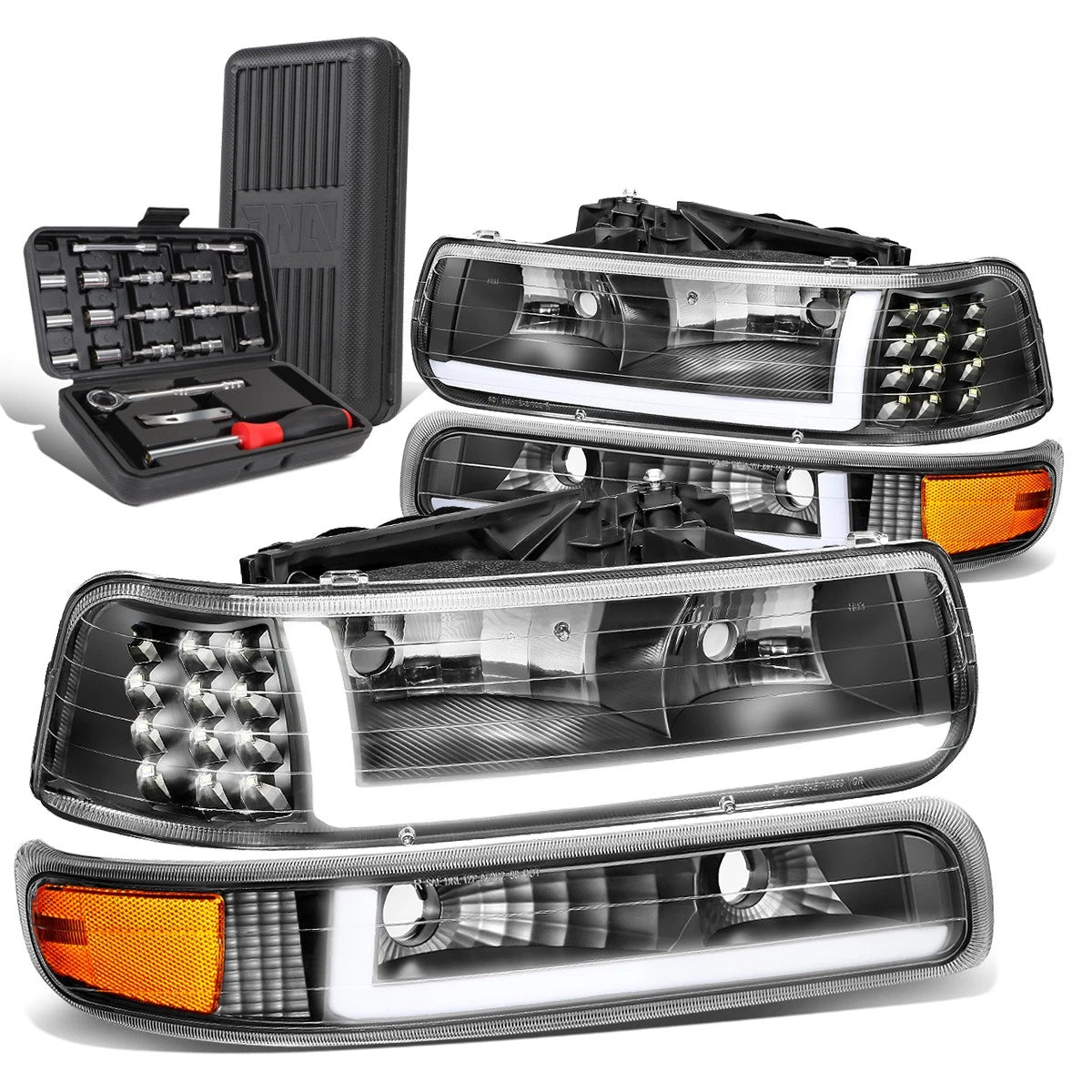 Fit 1999-2002 Silverado Led Drl Black Amber Side | Built Supply Co