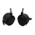 2 Inch Black Pvc Nylon Twin Casters With Brake 5/16 X 1 Inch Thread