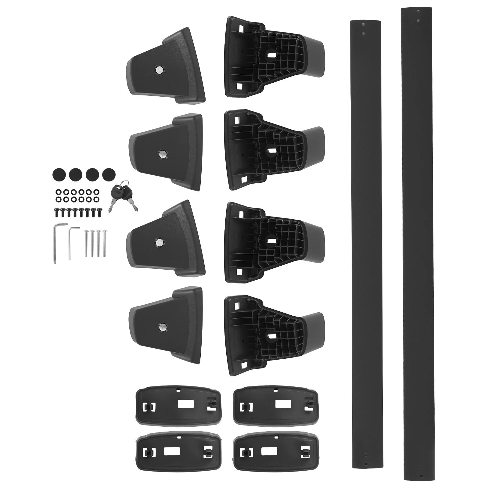 Black Aluminum Roof Cross Bars for Kia Soul 2020-2025 Fixed Points 45KG