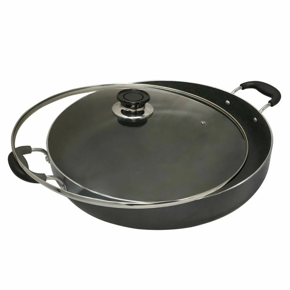 Aluminum 10" Low Pot Cookware Deep Cooking Non Stick Coating 4 Quarts