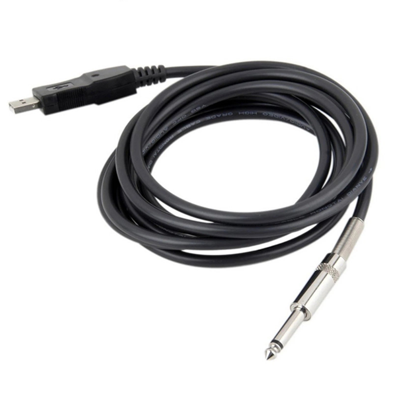 9.84ft/3m Usb Guitar Bass To Usb 6.3mm Link Cable Adapter Pc