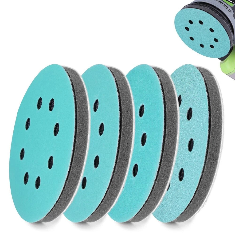 Workpro 4-pack 5" 8 Holes Interface Pads With 8 Sanding Disc