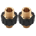 M22 14mm Male to Male Pressure Washer Brass Adapter Heavy Duty 2PCS 5000 PSI