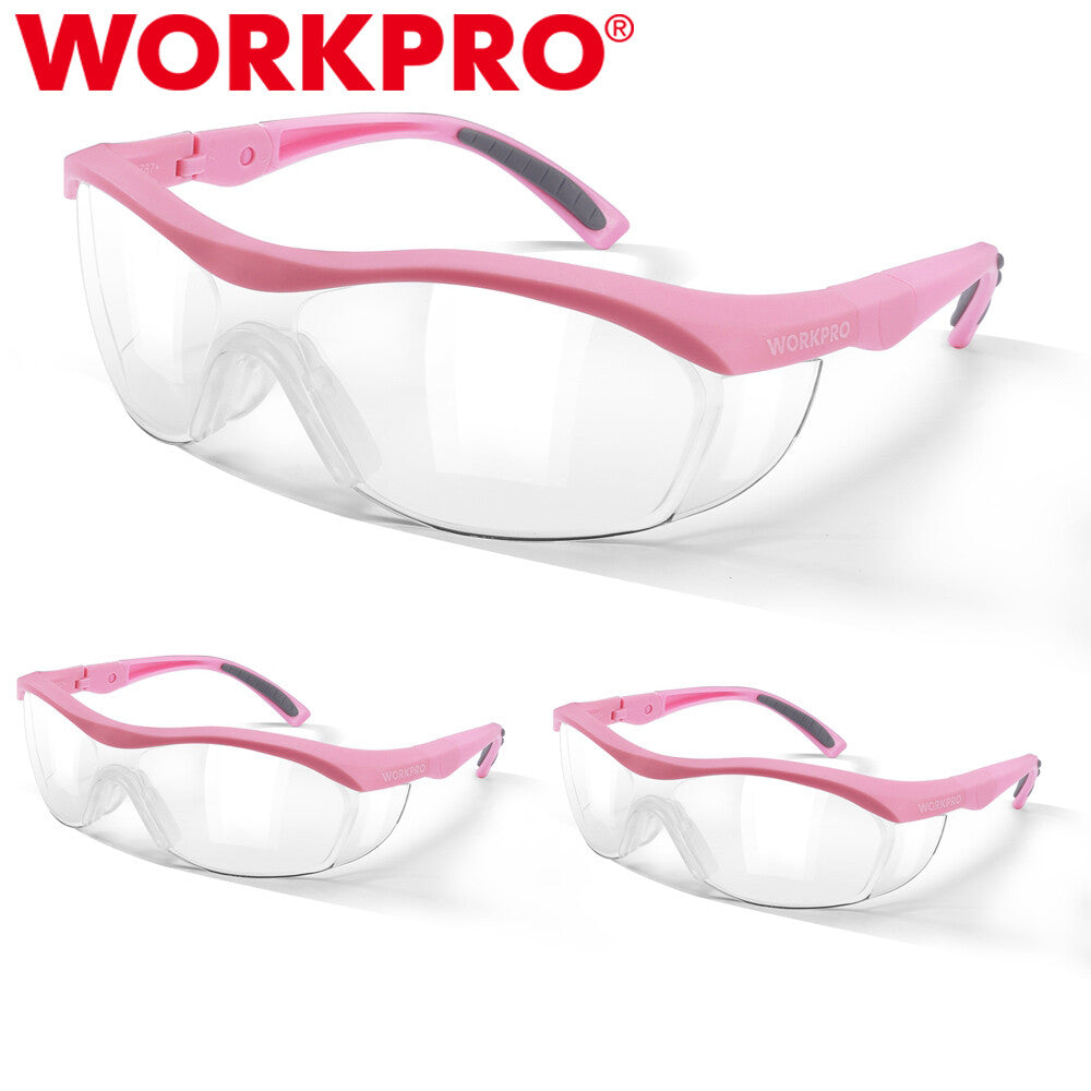 WORKPRO Safety Glasses 3-Pack Z87.1 Anti-Fog UV Protection