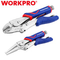 WORKPRO 2PC Locking Pliers Set 7" Curved Jaw & 6.5" Long Nose