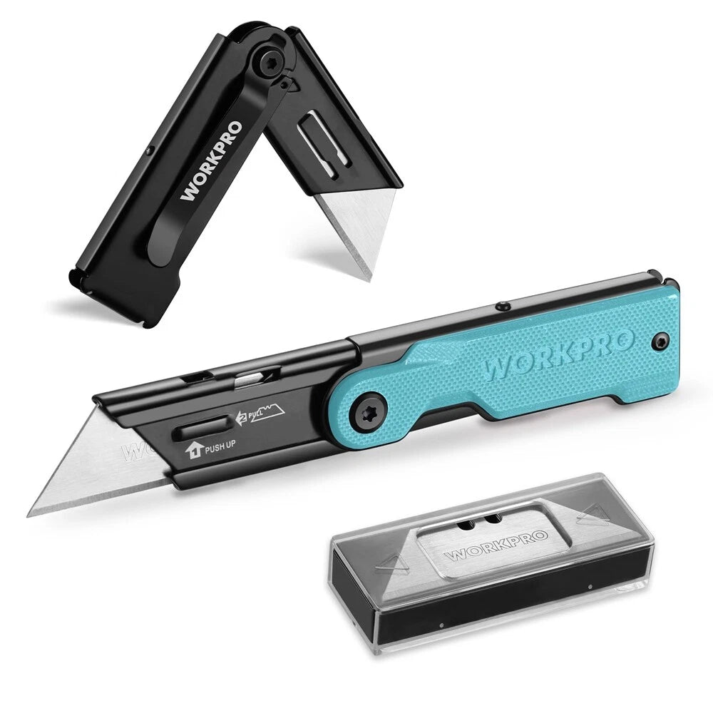 Workpro Heavy Duty Stainless Steel Folding Utility Knife Quick Change