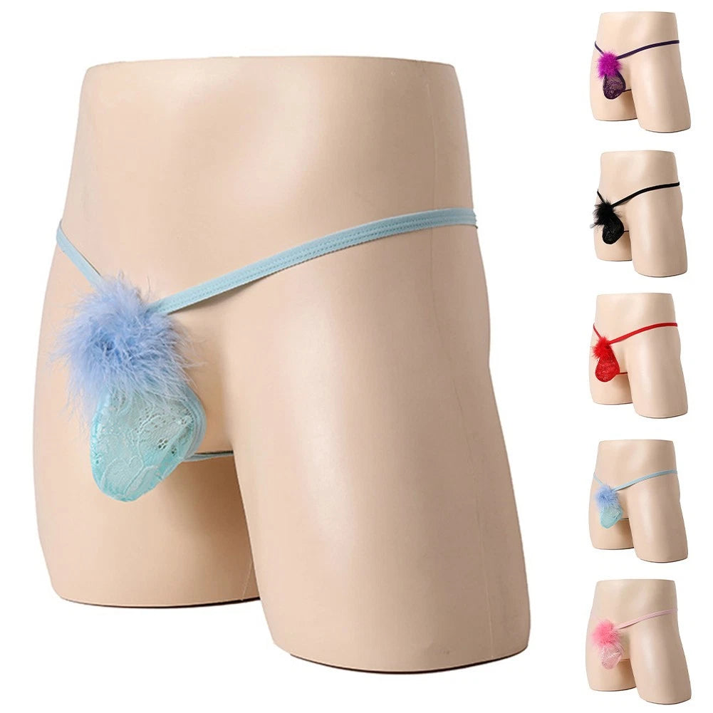 Men See Through Mesh Breathable Underwear Pouch Thong G String