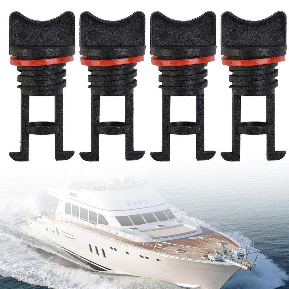 Black & Red Boat Drain Bung Replacements Pack of 4 Standard Coarse ThreadOpens i