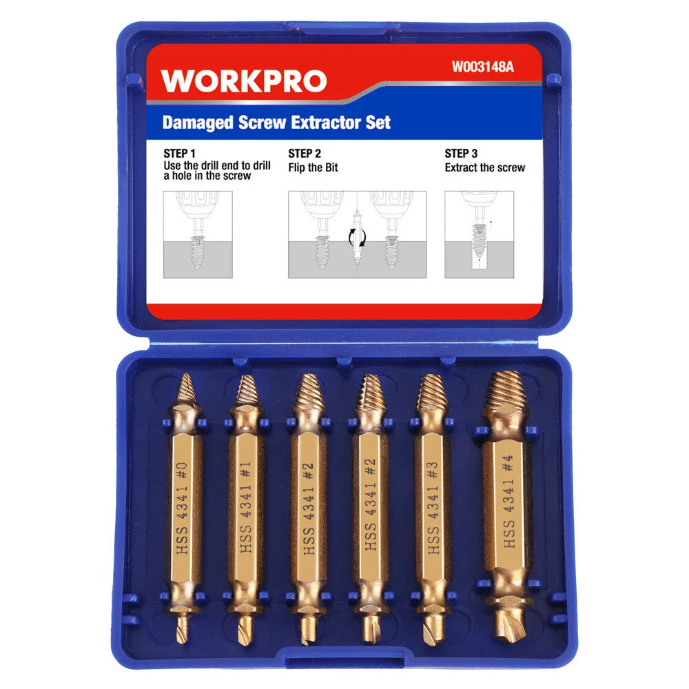 Workpro Screw Extractor Set Ez Out Broken Bolt And | Built Supply Co