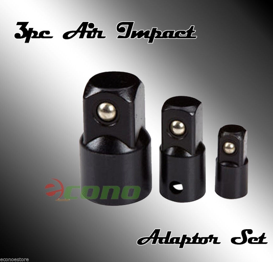 3pc Impact Socket Adapter Set for Power Drills by Unbranded