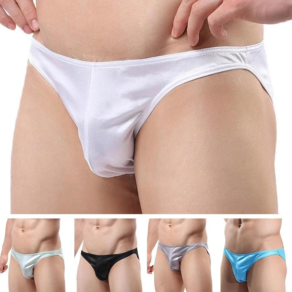 Men's Breathable Ice Silk Underwear Briefs With Pouch Design For