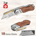 Workpro Folding Utility Knife Wood Handle Heavy | Built Supply Co