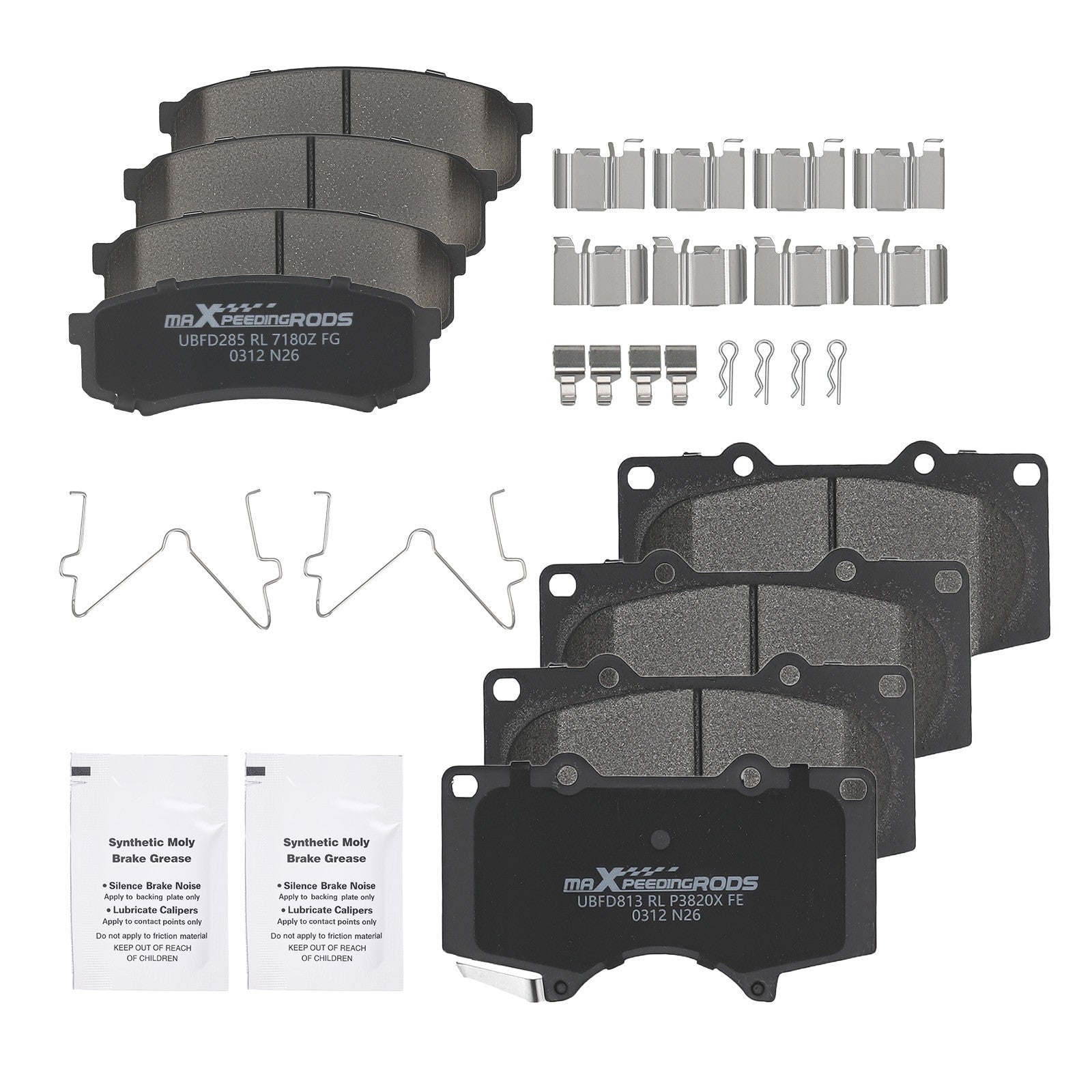 Front Rear L&R Brake Pads Set for Lexus GX460 2010-2023 GX470
