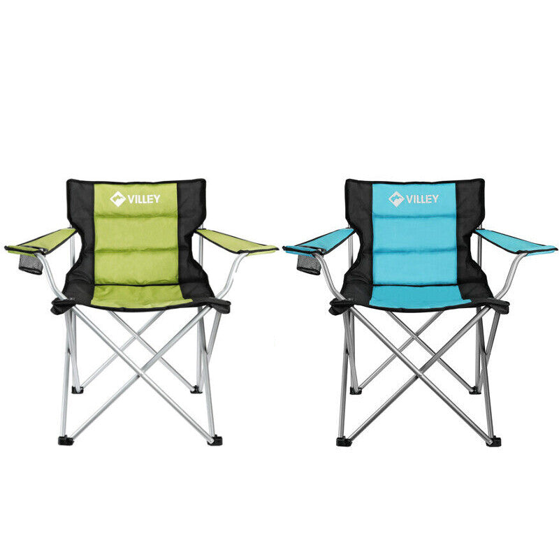 Portable Camping Chair Padded Folding Chair Outdoor Outside Arm Chair