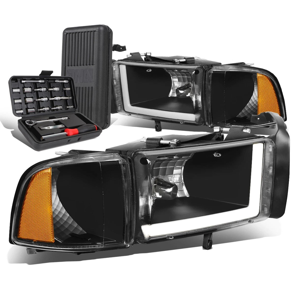 For 1994-2002 Dodge Ram Led Drl Bar Black/amber | Built Supply Co