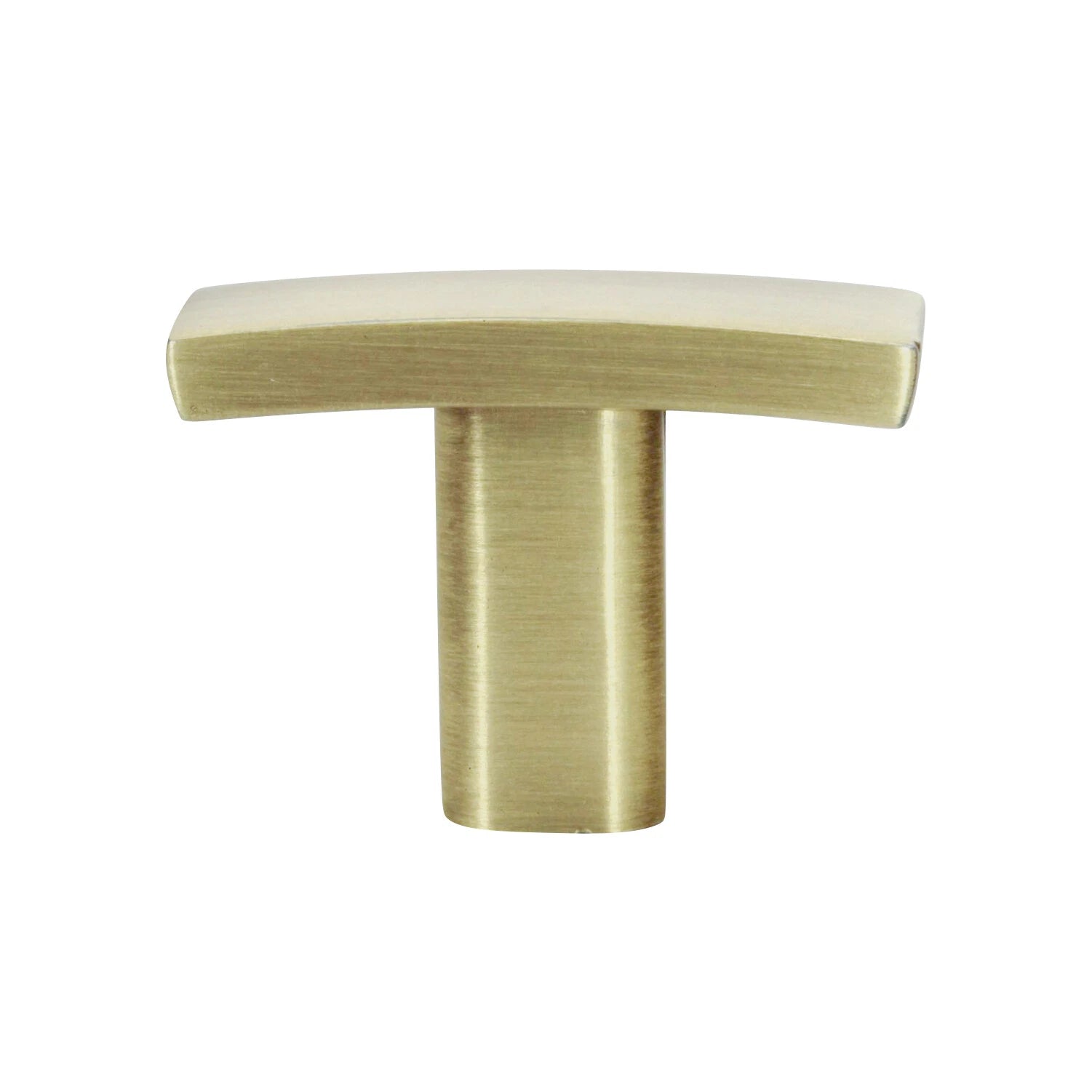 Transitional T Style 1-1/2" Satin Brass Cabinet Finger Knob Pull