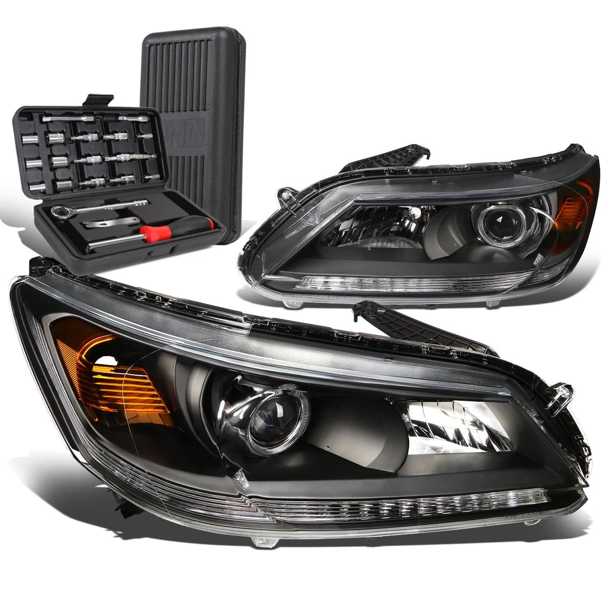 For 2013-2015 Accord Sedan Pair Black/amber Signal | Built Supply Co
