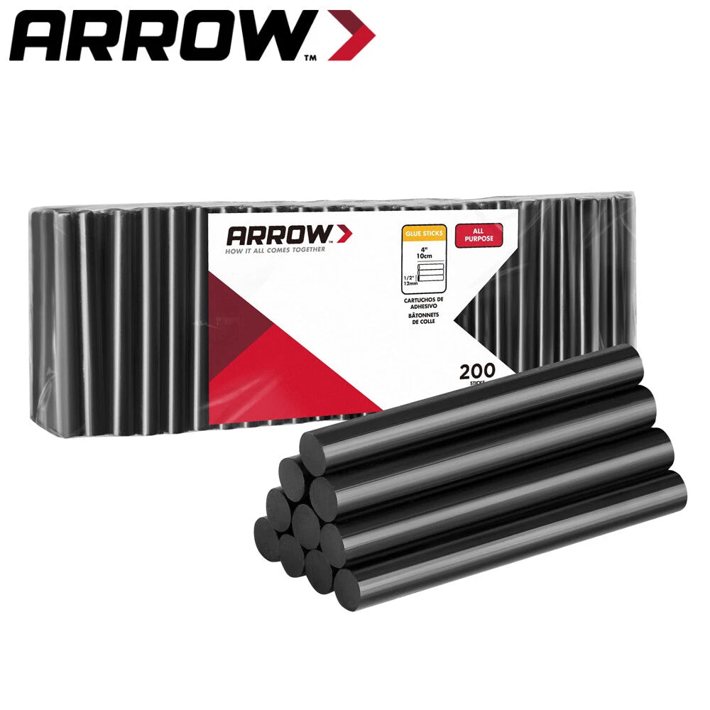 Arrow Full Size Hot Glue Stick 4"x1/2" Black Glue Gun Stick Hot Melt