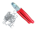 Straight Hog Ring Pliers+360pc 3/4" 1/2" 3/8" Hog Rings Upholstery