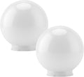 2 Pcs White Acrylic Replacement Globe, 6x6x3 Inch Replacement Globe
