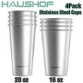 Haushof 20 Oz/16 Oz 4 Pack Pint Cup Stainless Steel Cup Stackable