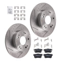 Rear Drilled Slotted Brake Rotors Ceramic Pads for Honda Accord