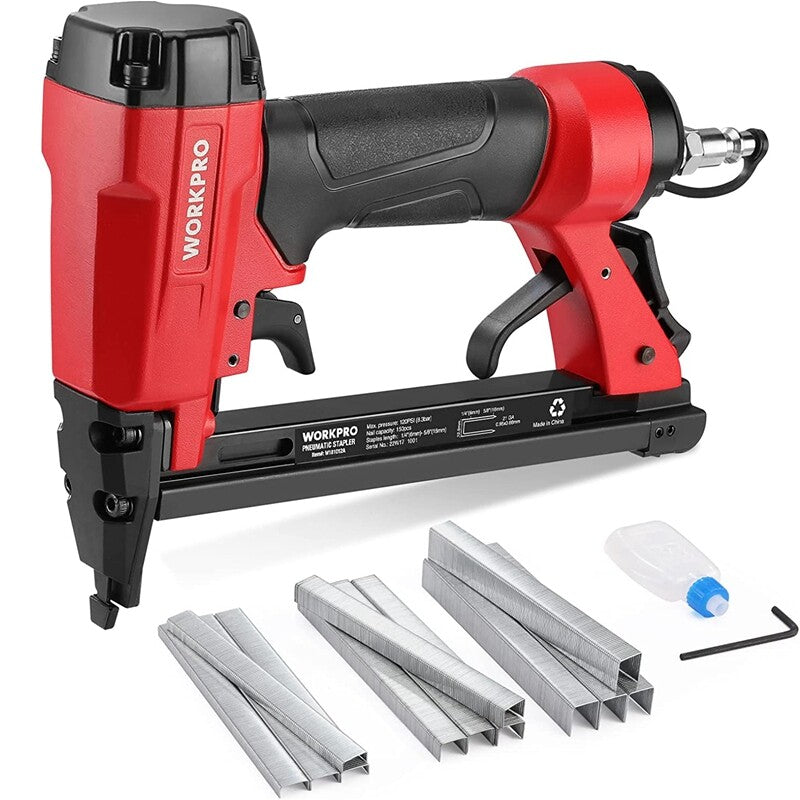 WORKPRO 8016 Pneumatic Staple Gun, 21 Gauge by WORKPRO