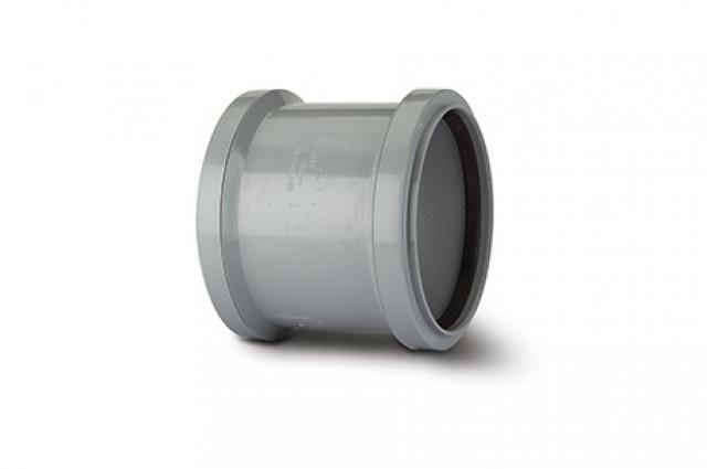 Polypipe 110mm Double Socket Coupler - Grey